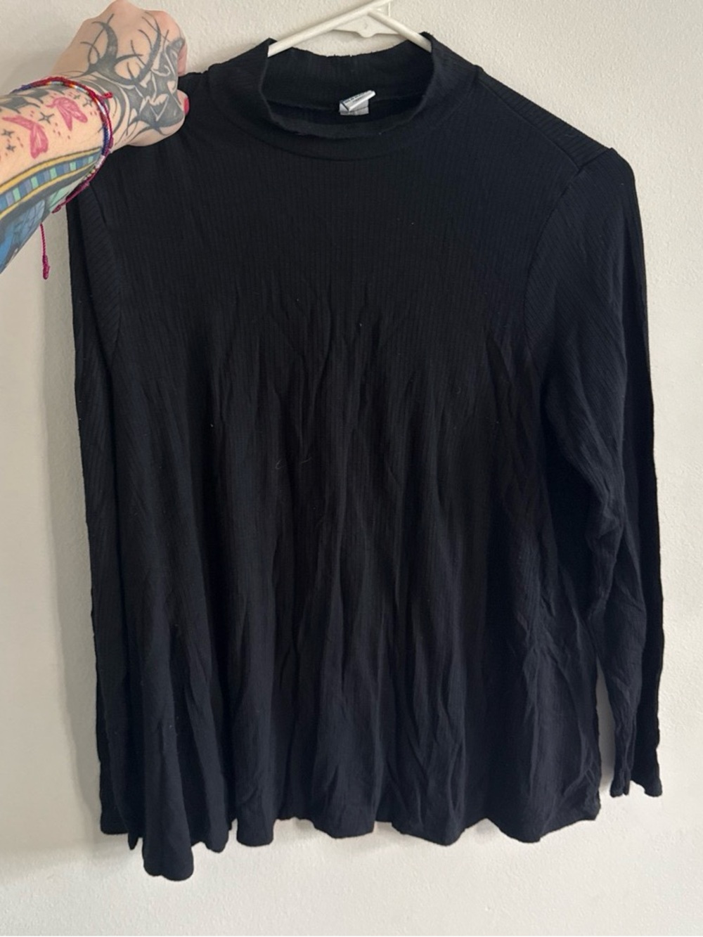 Old Navy Black Ribbed Long Sleeve Top